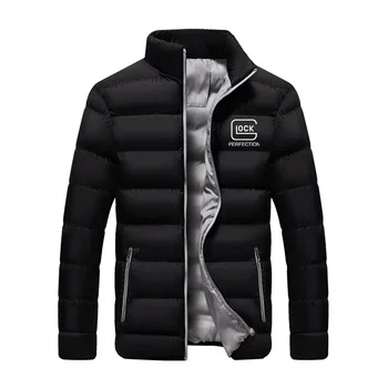2023 Glock Perfect Shooting Мужская Контрастная теплая хлопчатобумажная куртка на молнии, повседневная куртка, модная уличная одежда куртки