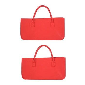 2 войлочных кошелька, войлочная сумка для хранения, повседневная сумка для покупок большой емкости - красный