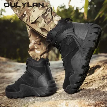 OULYLAN Военные тактические боевые ботинки Мужские Походные ботинки для кемпинга, скалолазания, треккинга, мужские спортивные защитные ботинки, треккинговые кроссовки