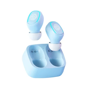 Мини-беспроводная Bluetooth-гарнитура, беруши с сенсорной подсветкой, защита от пота, стереогарнитура с высоким качеством звука, универсальная, белая