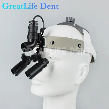 GreatLife Dent Led Беспроводная 4X 5X Стоматологическая светодиодная фара, Хирургическая стоматологическая головка, лупы, Увеличительные стекла