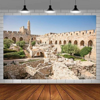 Фон для фотосъемки Старый город, Иерусалим, Музей Башни Давида, Фон для фотосъемки, Древние руины, Исторический памятник, баннер для поездки