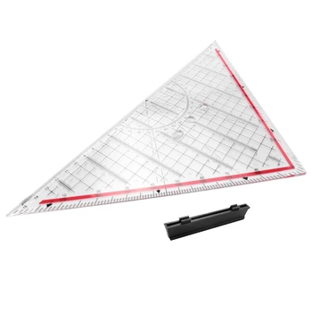 Треугольная линейка для рисования Многофункциональная линейка для рисования с ручкой, транспортир, измерительная линейка, канцелярские принадлежности