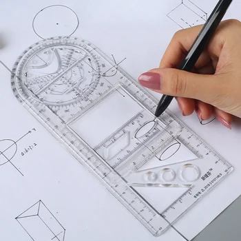 Измерительный инструмент для геометрического рисования для школьников Офисная архитектура Измерительная линейка для черчения Kawaii Школьные принадлежности