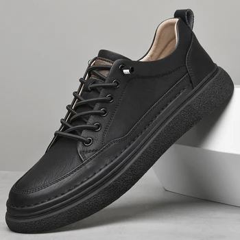 Мужская кожаная обувь Качественные мужские повседневные кроссовки Дизайнерская обувь для мужчин Модные кожаные кроссовки 2023 Дышащая Повседневная обувь