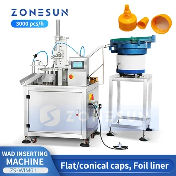 ZONESUN ZS-WIM01 Автоматическая индукционная машина для вставки пыжей, вкладыш из алюминиевой фольги, Упаковочная машина для пластиковых бутылок с крышкой