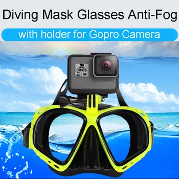 HD Маска для подводного плавания с трубкой, очки с держателем для камеры Gopro, защита от запотевания, снаряжение для подводной охоты, серфинга, аксессуары для взрослых