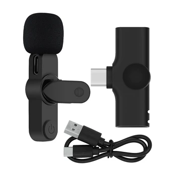 Беспроводной петличный микрофон для аудио-видеозаписи/ игр / прямой трансляции для телефона Android Type-C Mini Clip