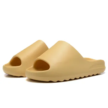 Летние мужские тапочки Yeez Slide, Женская мягкая пляжная обувь на толстой подошве, душ на открытом воздухе, Ванная комната, домашняя Резиновая Домашняя комната, Спальня