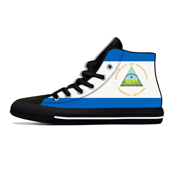 Высокие кроссовки Nicaragua, мужская Женская повседневная обувь для подростков, парусиновые кроссовки для бега с 3D принтом, Дышащая легкая обувь для косплея
