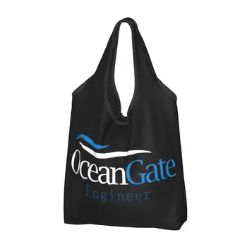 Большие многоразовые продуктовые сумки Fun OceanGate Engineer, перерабатываемые Складные Эко-сумки для покупок, моющиеся Легкие