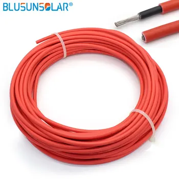 10 метров / рулон 6 мм2, солнечный кабель 10AWG, красный и черный фотоэлектрический кабель, медный проводник, куртка из сшитого полиэтилена TUV EN50618