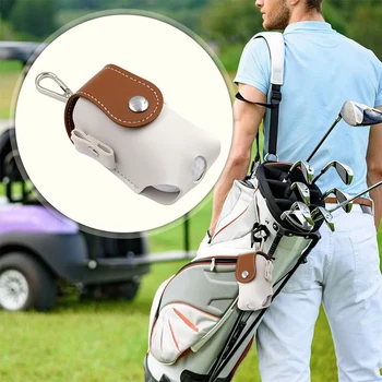 1 шт. сумка для мини-мячей для гольфа из искусственной кожи, карманная сумка для хранения, портативный брелок для ключей для гольфа, Сумка для мячей, Чехол для мячей, поясная сумка