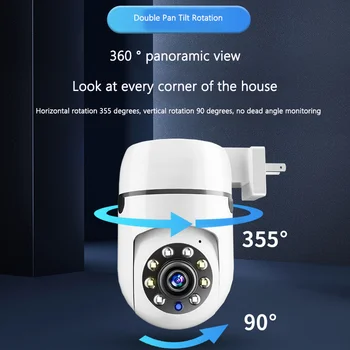 Камера наблюдения ночного видения Tuya Интеллектуальная беспроводная мобильная камера слежения для дома, для помещений, двойной источник света, вилка Wi-Fi, шейкер
