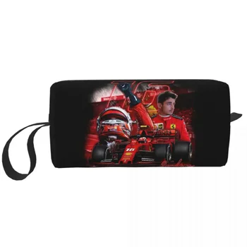Симпатичный пилот Формулы-1 Чарльз Монако, дорожная сумка для туалетных принадлежностей Leclercs, женская косметичка для макияжа, набор для хранения косметики Dopp