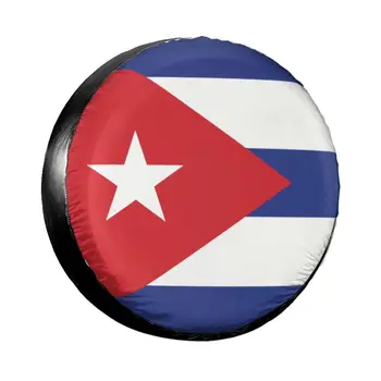 Изготовленный на заказ чехол для запасного колеса с флагом Кубы для Jeep Honda, Защитные диски для патриотических автомобилей 14 