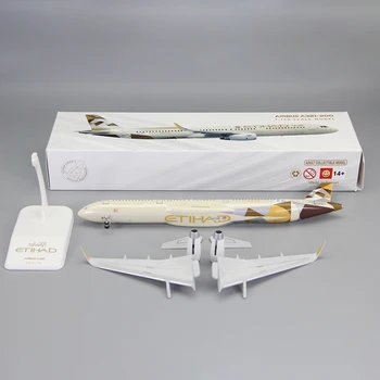 Масштаб 1: 200 Авиакомпания Etihad Airways A321-200 Модель самолета Авиационная ABS Сборка Самолета Коллекционный дисплей Подарок около 30 см