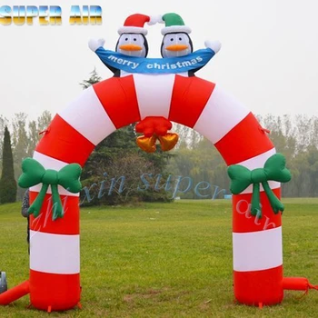 Надувная рождественская арка с пингвинами наверху, хит продаж 2023 года, рождественское украшение