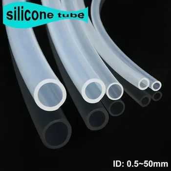 Шланг из пищевой силиконовой резины длиной 1 м, прозрачная пластиковая трубка 0,5 1 1,5 2 2,5 3 4 ~ 50 мм, прозрачная трубка, садовые шланги для подачи чистой воды