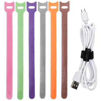 Многофункциональные крепежные кабельные стяжки Многоразовые крючки и петли USB-шнур для передачи данных, Нейлоновые обертки для управления галстуками, Органайзеры для аккуратных проводов на столе