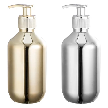 Глянцевые пластиковые бутылки для лосьона и шампуня объемом 300 мл Дозаторы мыла с насосом Многоразового использования Бутылка для жидкого мыла с насосом Контейнер для геля для душа