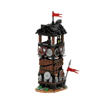 MOC Creative Expert Ideas Средневековая модель Сторожевой башни с Волком Строительные блоки Кирпичи Просветите DIY Забавные игрушки для детей подарки