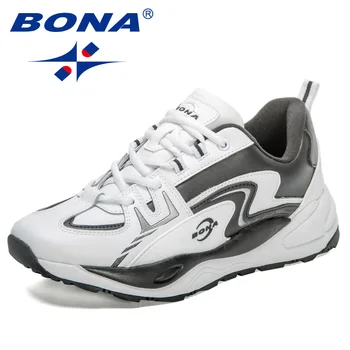 BONA 2023 Новые дизайнерские модные кроссовки для бега, мужская мода, смешанные цвета, уличные спортивные кроссовки, спортивные кроссовки