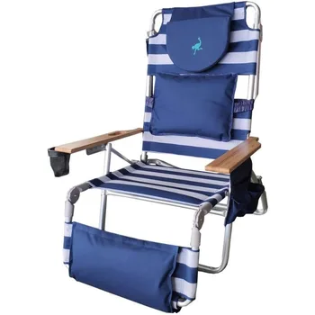 3 В 1 Шезлонг для отдыха на открытом воздухе с откидывающимися алюминиевыми пляжными креслами с прорезями для подлокотников, подушкой и подстаканником