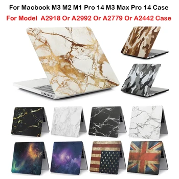 Новейший Чехол для ноутбука Macbook 2023 Pro 14 M3 A2918 Чехол M3 Max Pro 14 Чехол Для Macbook M1 M2 M3 Pro 14 A2992 A2779 A2442 Чехлы