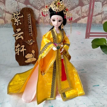 Китайская кукла Hanfu длиной 30 см, подарок на день рождения для девочки, комплект юбок ручной работы