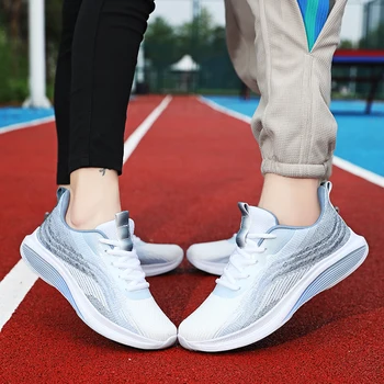 Студенческие дышащие амортизирующие кроссовки для бега, мужская легкая женская пара кроссовок со скакалкой, мягкие эластичные женские кроссовки