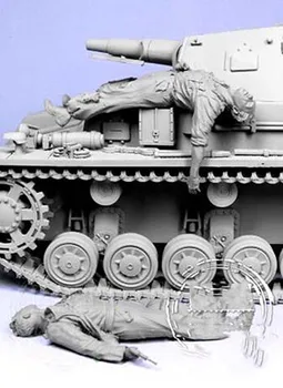 Неокрашенный комплект 1/35 фигурки экипажа спасающегося танка из смолы, миниатюрный гаражный комплект