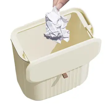 Настенный контейнер для хранения с крышкой Многофункциональная корзина для мусора на кухне, клейкая корзина для мусора на стойке в ванной комнате