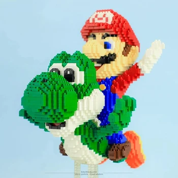 Супер Строительные блоки Mario Bros с летающим Йоши Education Diamond Micro Bricks Фигурки Игрушки для детей