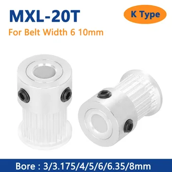 20T MXL Диаметр Зубчатого Шкива 3 3,175 4 5 6 6,35 8 мм 20 Зубьев Синхронного Колеса Аксессуары для 3D-Принтера для Ремня Шириной 6-10 мм Типа K