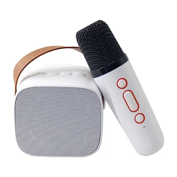 Портативный беспроводной динамик Bluetooth Аудиосистема Многофункциональный караоке-микрофон Музыкальный плеер для домашней семейной певческой машины